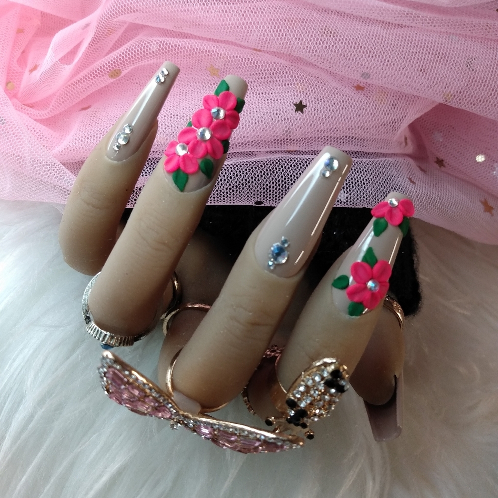 Press on nails (long coffin)